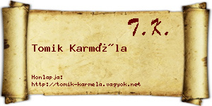 Tomik Karméla névjegykártya